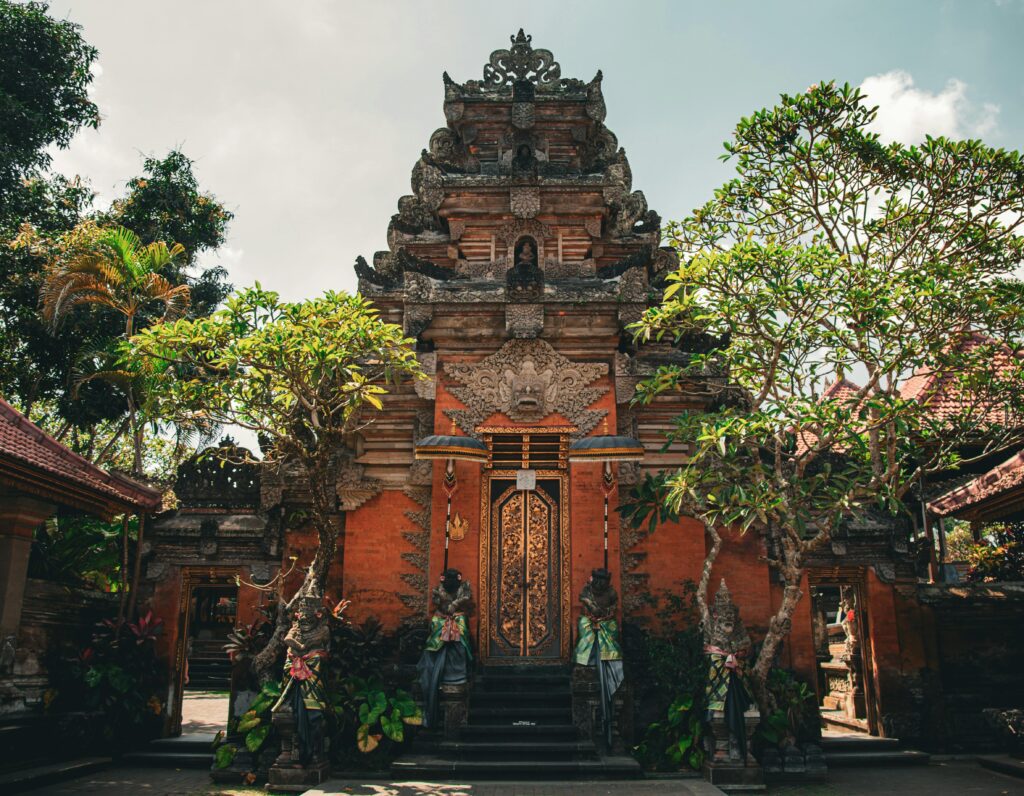 Explore the intricate architecture of Ubud Palace, a cultural landmark in Bali, Indonesia.